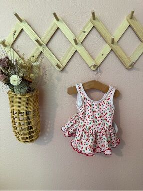 NWT Edgehill Collection Pink Swimsuit with Red Cherry Print